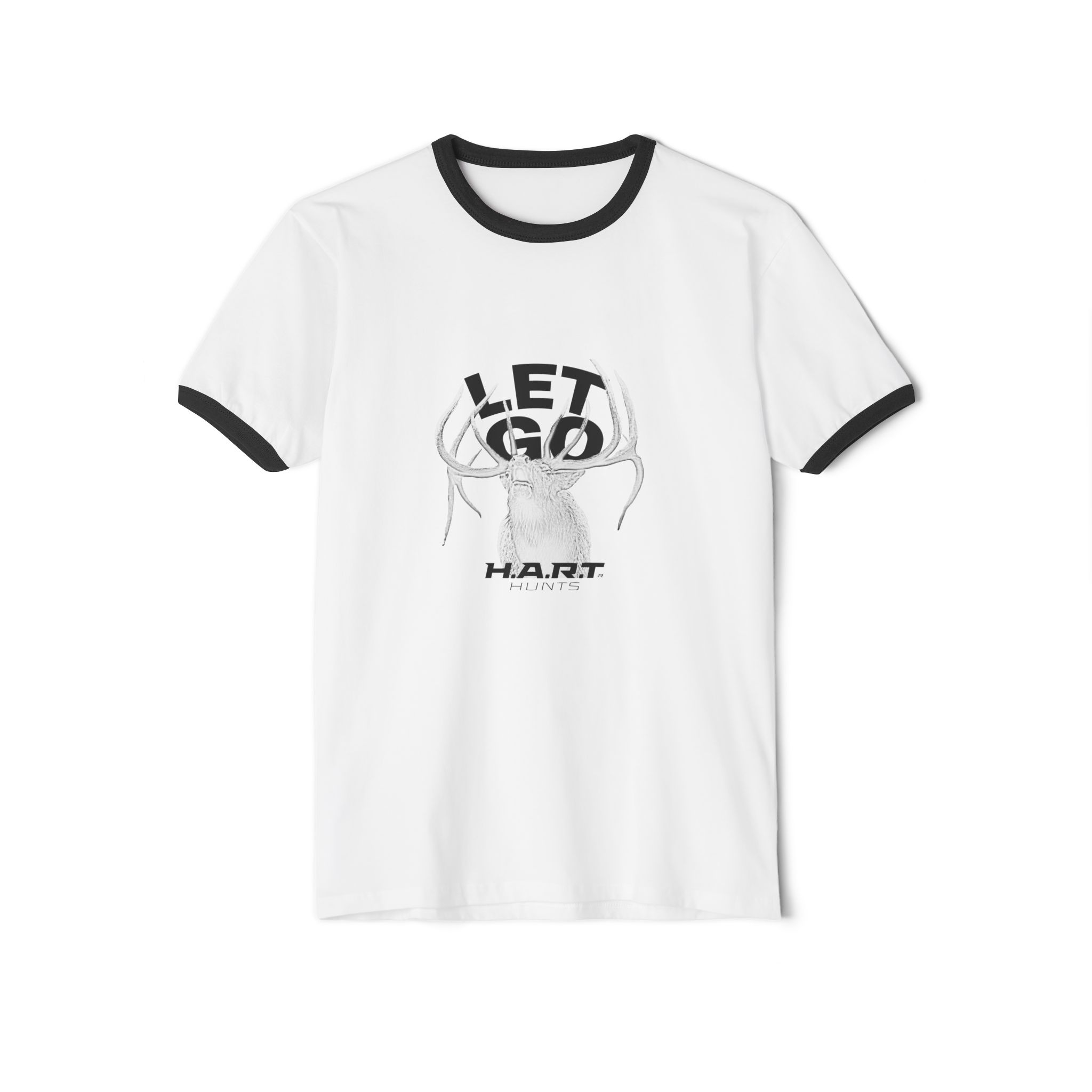 Cotton Ringer T-Shirt - LET GO Elk Vintage Style Tee